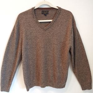Club room Men's brown Merino wool blend XL V-neck long sleeve brown sweater